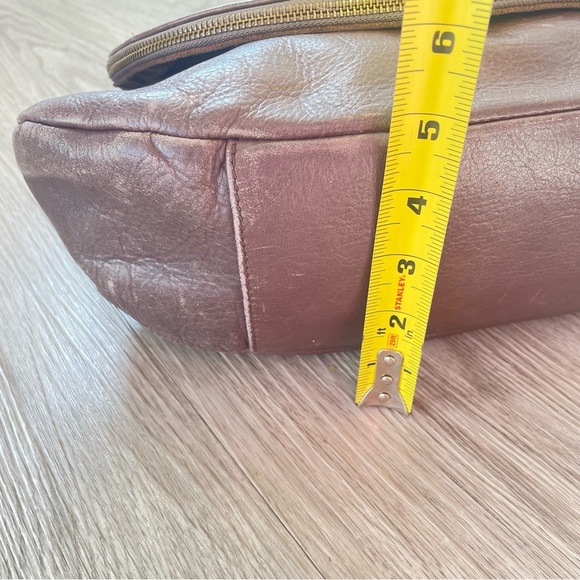 BORSE IN PELLE TAUPE LEATHER MADE ITALY ZIPPED JUMBO CROSSBODY BAG STRAP - Picture 16 of 16